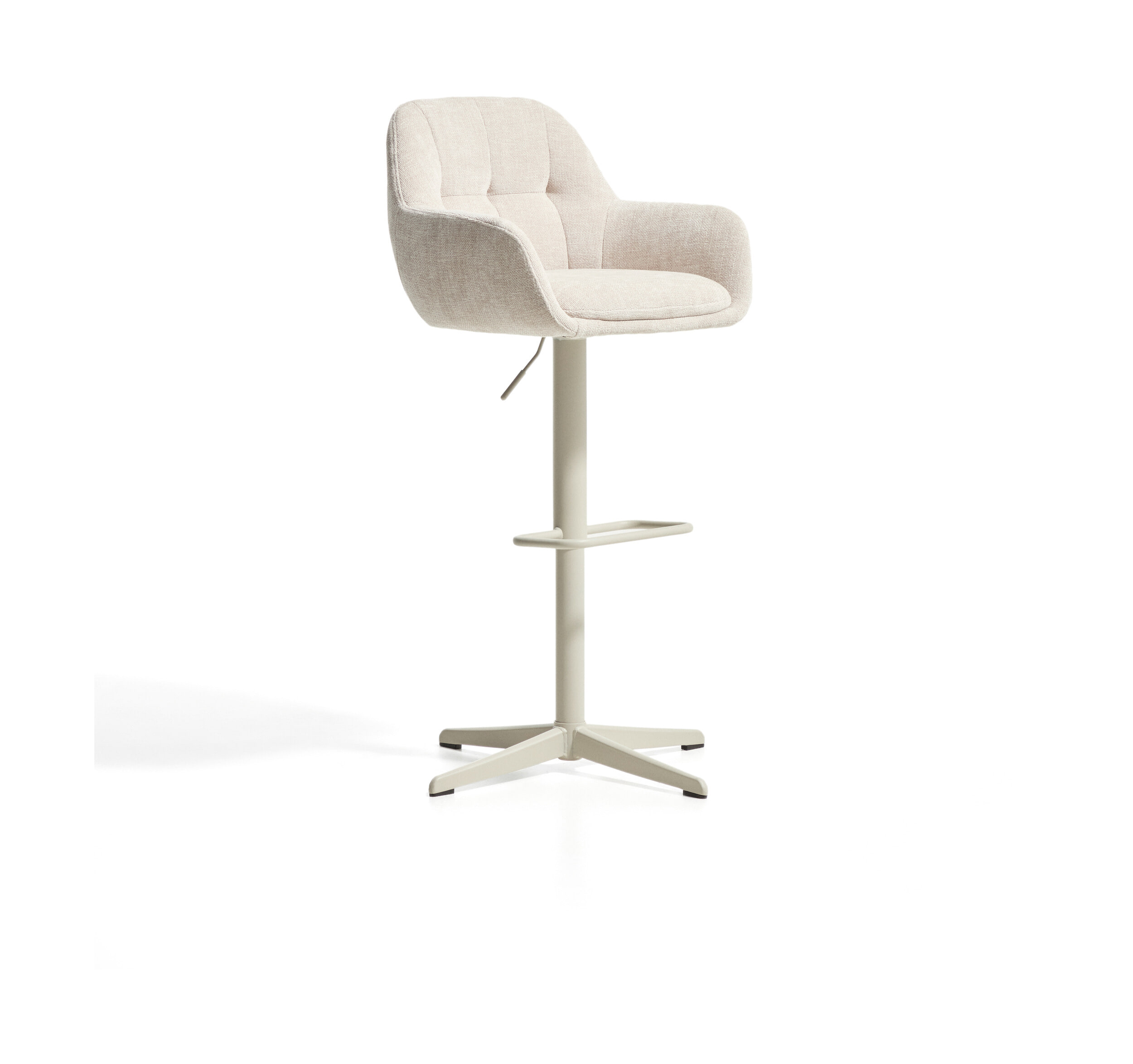 Kave Home Draaibare Barkruk Dorina Chenille - Beige (zithoogte 65-85cm) | Kave Home