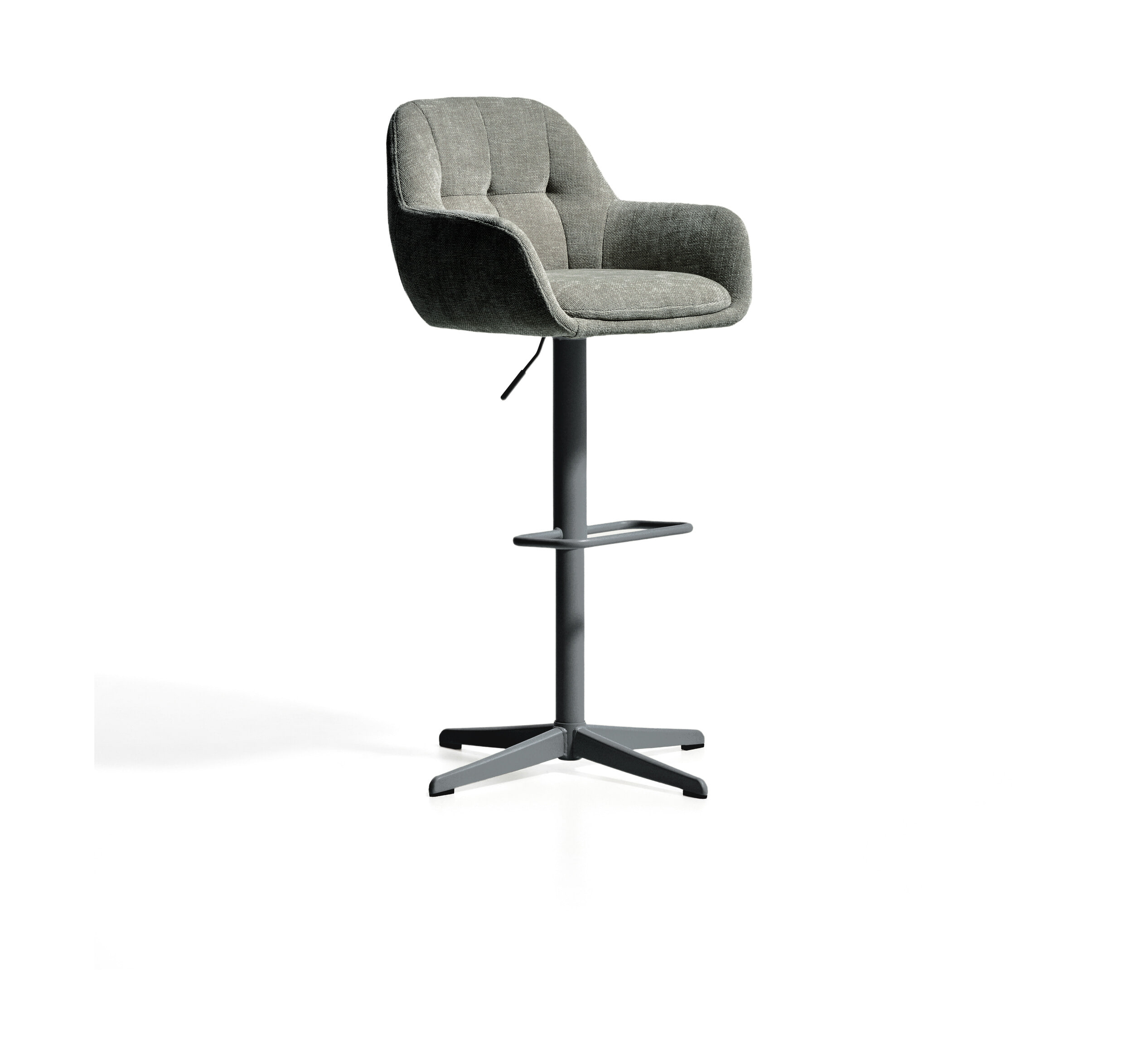 Kave Home Draaibare Barkruk Dorina Chenille - Groen (zithoogte 65-85cm) | Kave Home
