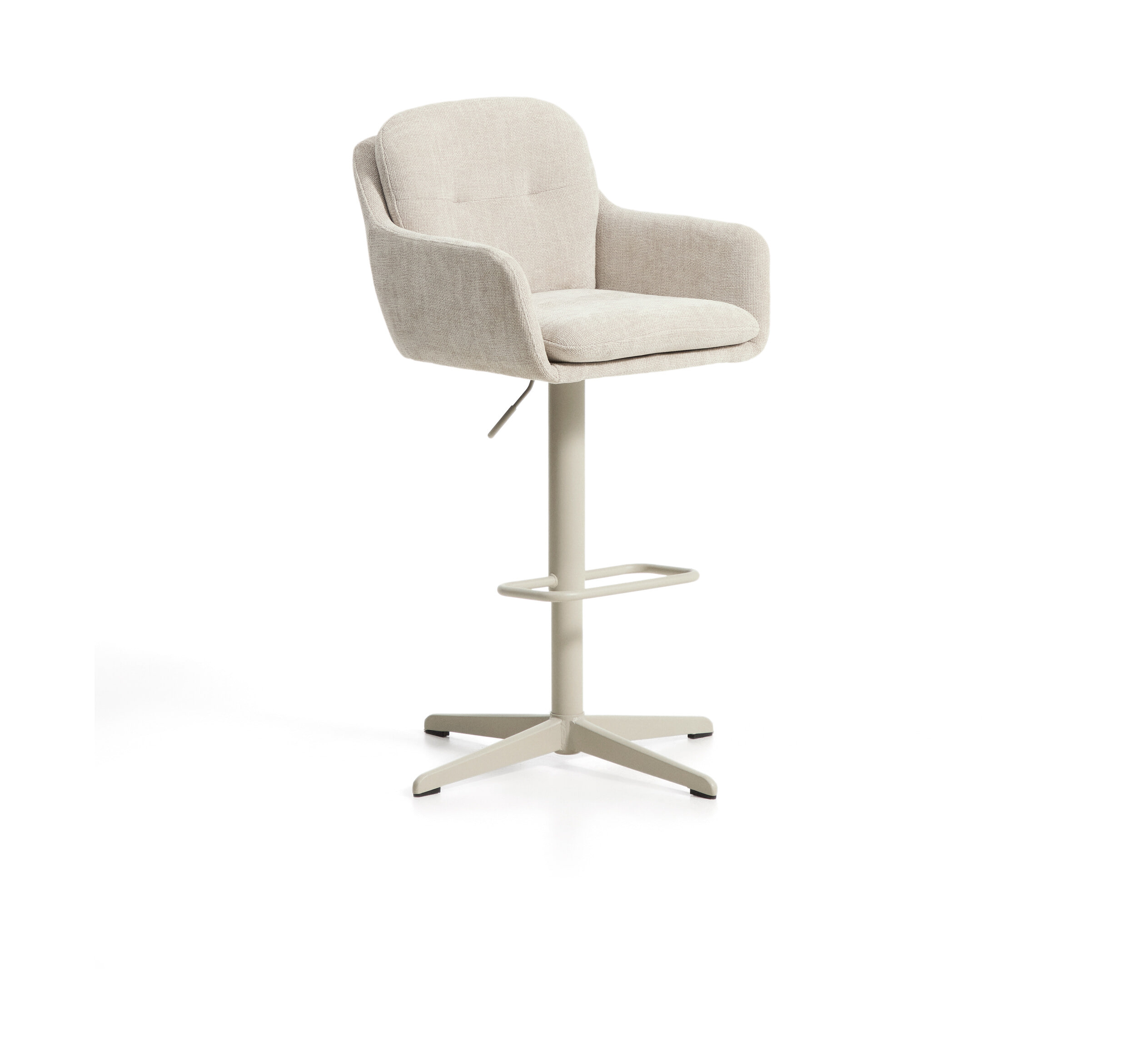 Kave Home Draaibare Barkruk Lexa Chenille - Beige (zithoogte 65-85cm) | Kave Home