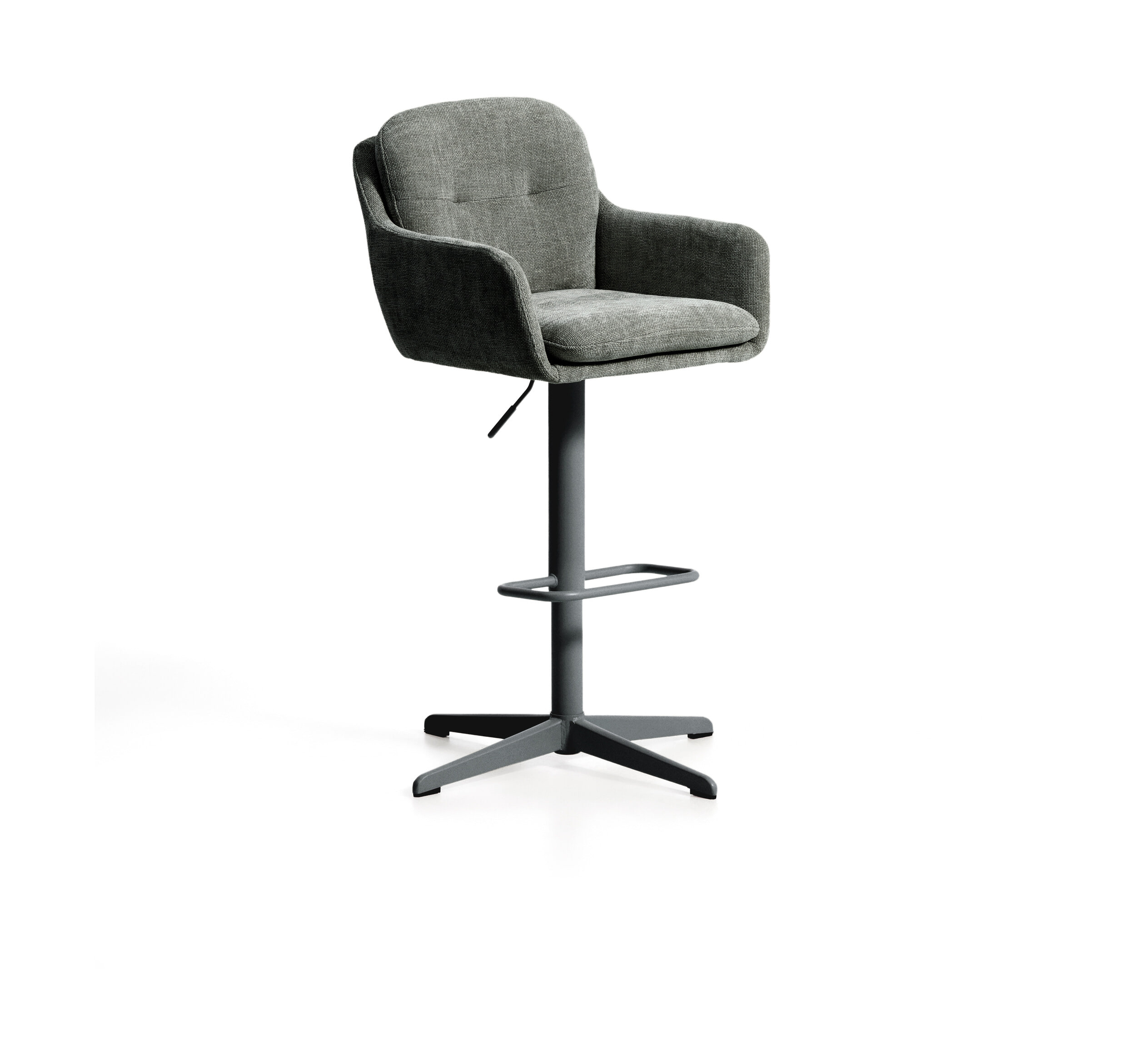 Kave Home Draaibare Barkruk Lexa Chenille - Groen (zithoogte 65-85cm) | Kave Home