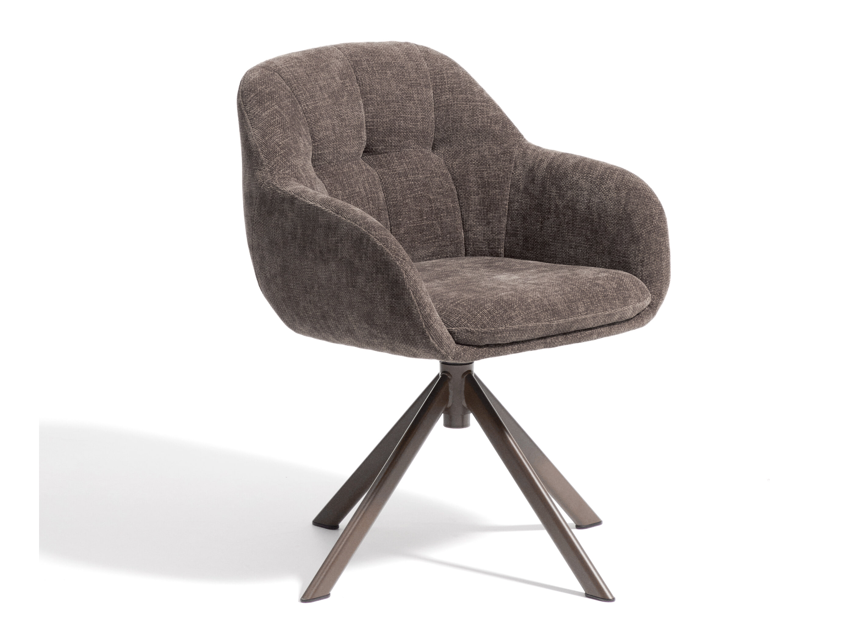 Kave Home Draaibare Eetkamerstoel Dorina Chenille - Bruin | Kave Home