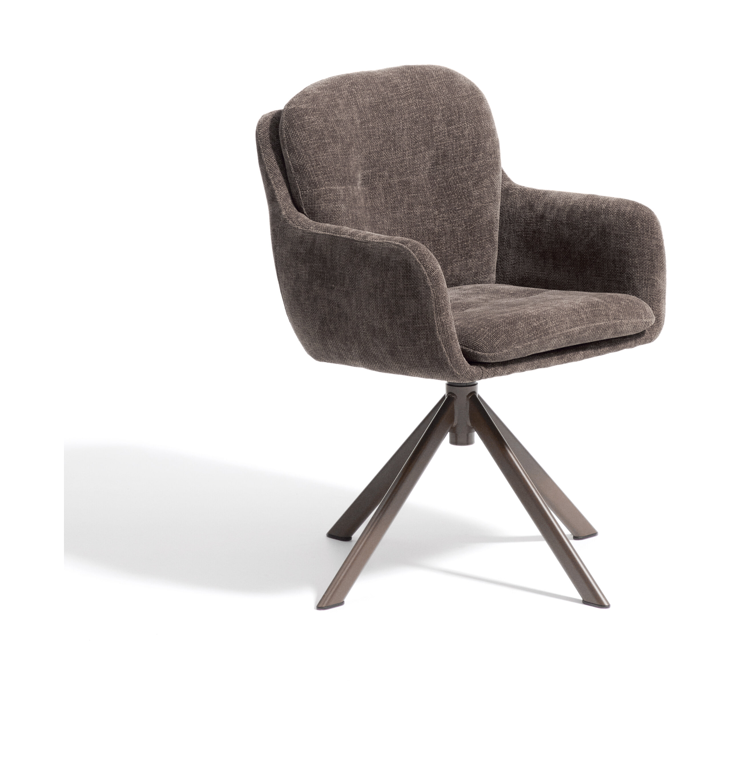 Kave Home Draaibare Eetkamerstoel Lexa Chenille - Bruin | Kave Home