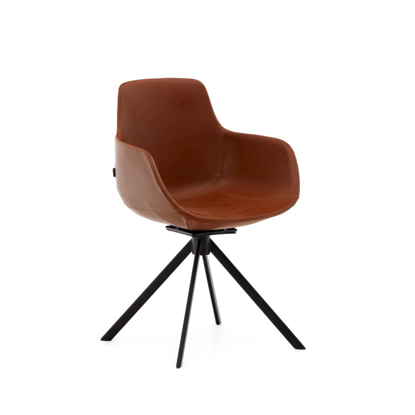 Kave Home Draaibare Eetkamerstoel Tissiana PU leder - Bruin | Kave Home