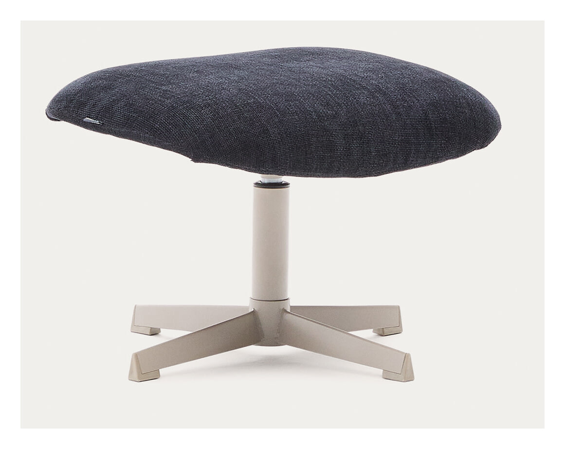 Kave Home Draaibare Hocker Teryl Chenille - Donkerblauw | Kave Home