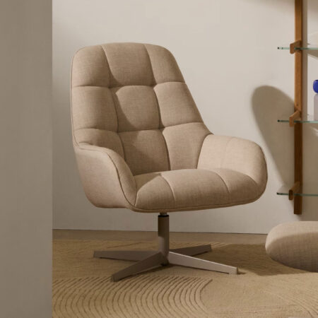 Kave Home Draaifauteuil Jaspe Structuurstof - Beige | Kave Home