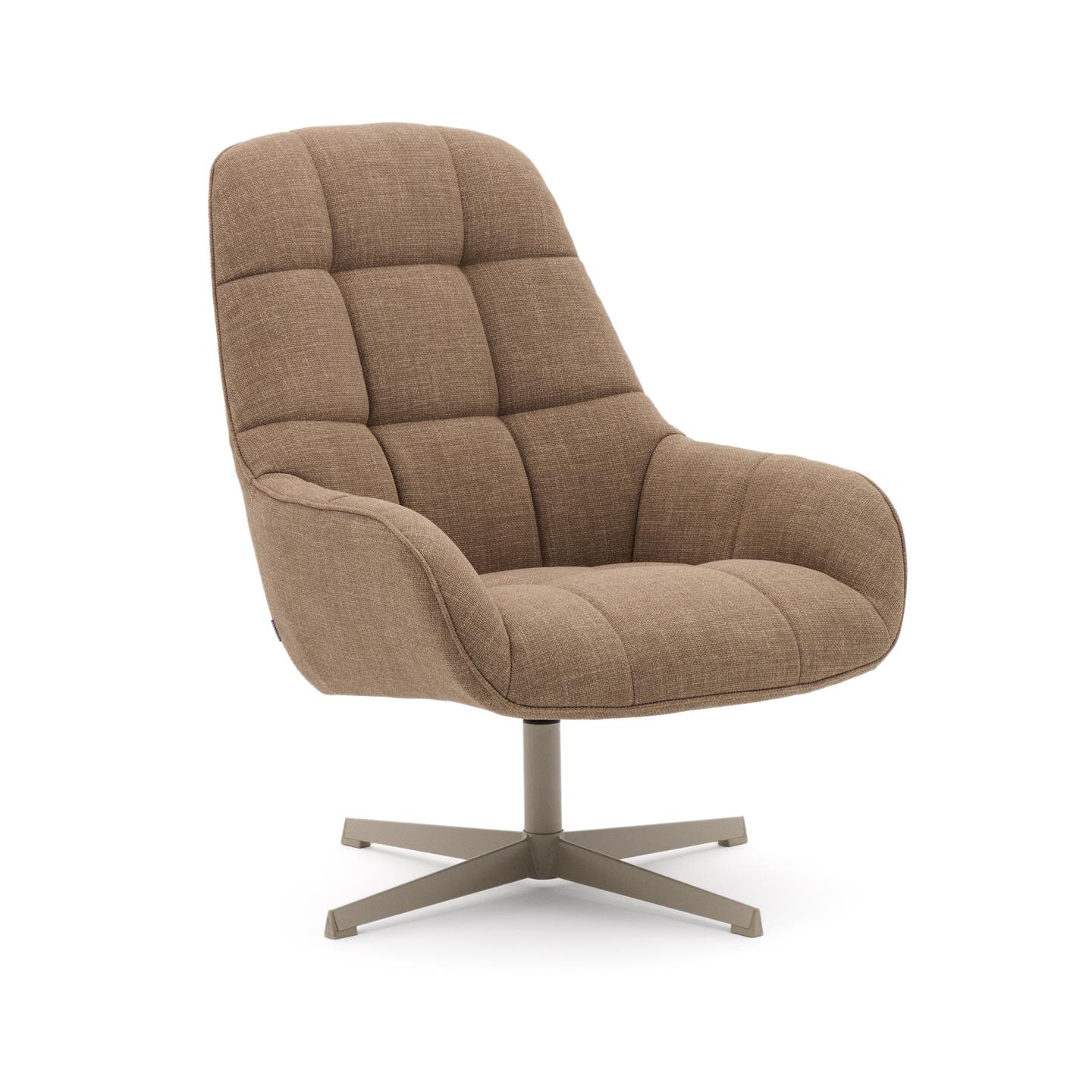 Kave Home Draaifauteuil Jaspe Structuurstof - Lichtbruin | Kave Home