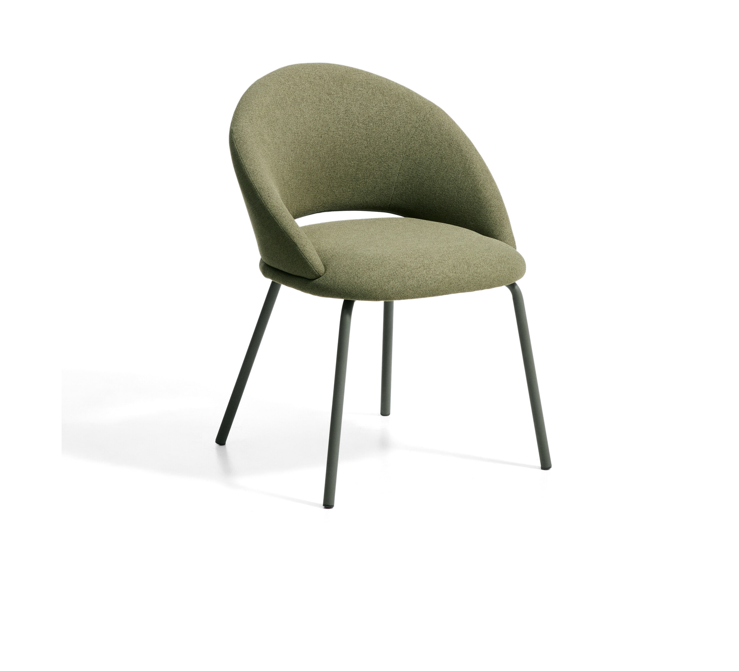 Kave Home Eetkamerstoel Bonali Chenille - Groen | Kave Home