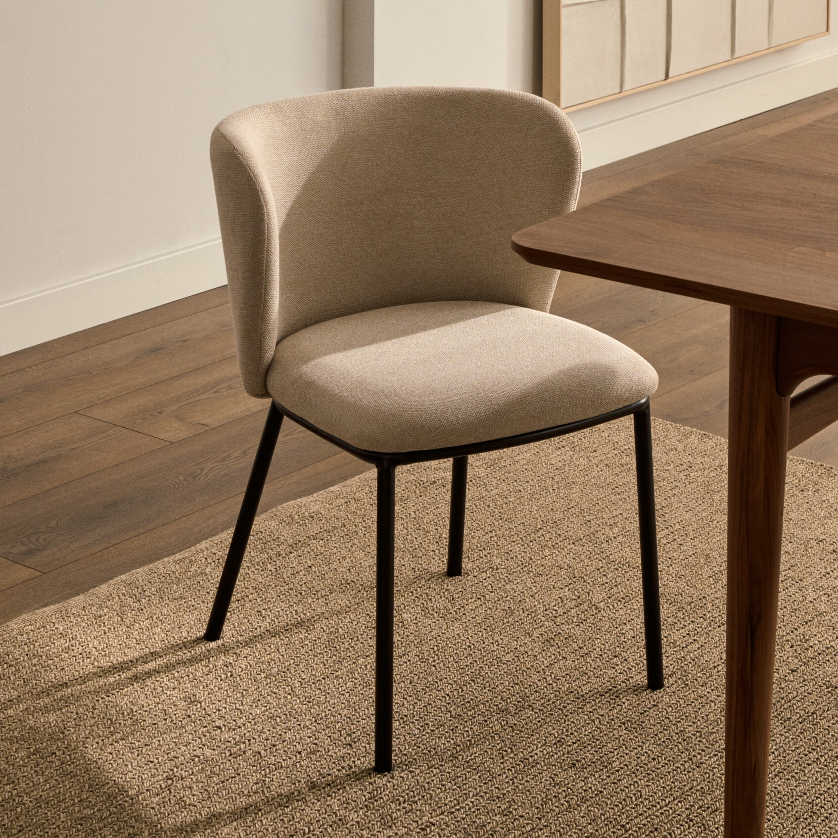 Kave Home Eetkamerstoel Ciselia Chenille - Beige | Kave Home