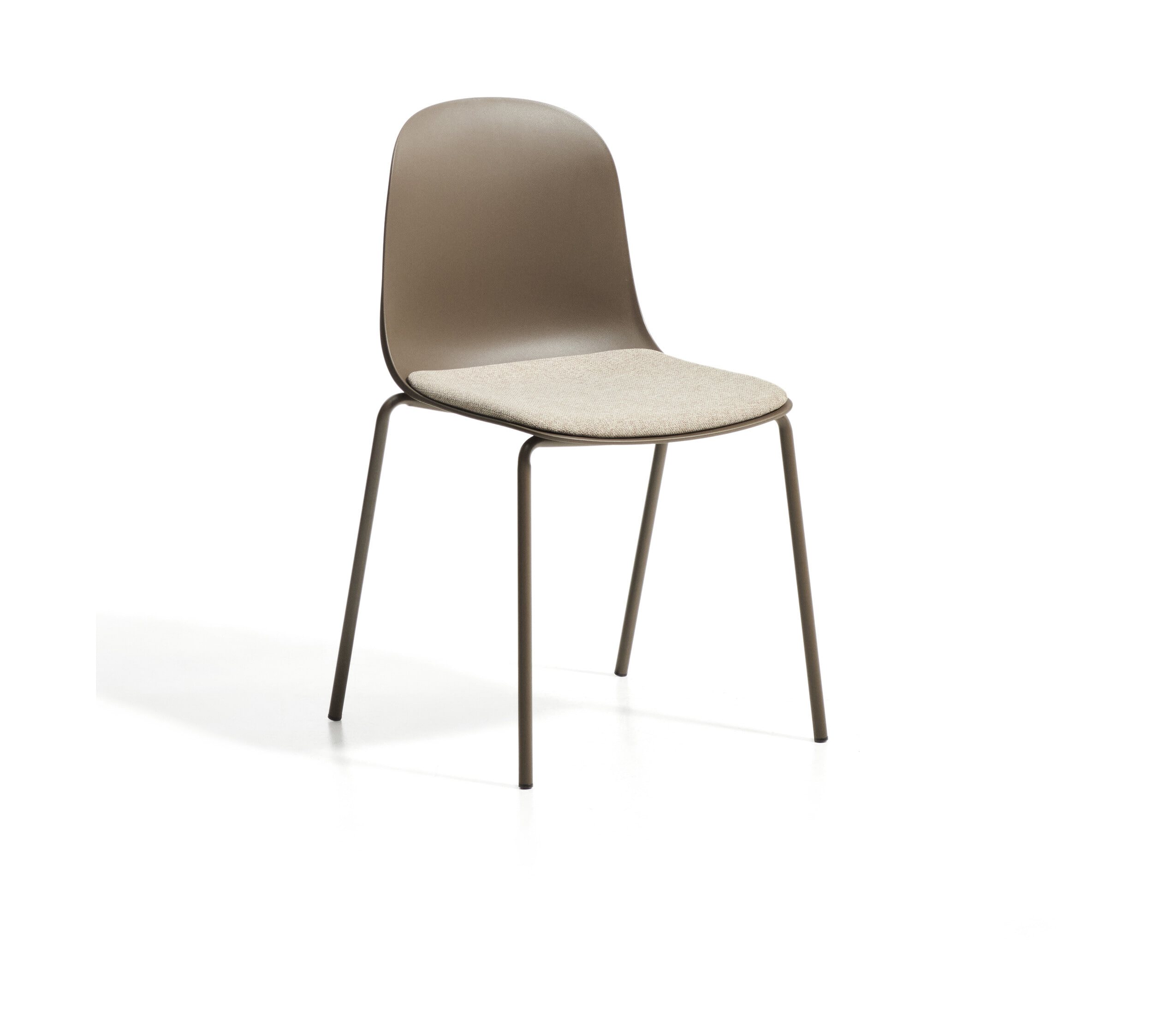 Kave Home Eetkamerstoel Debari Chenille en kunststof - Bruin | Kave Home