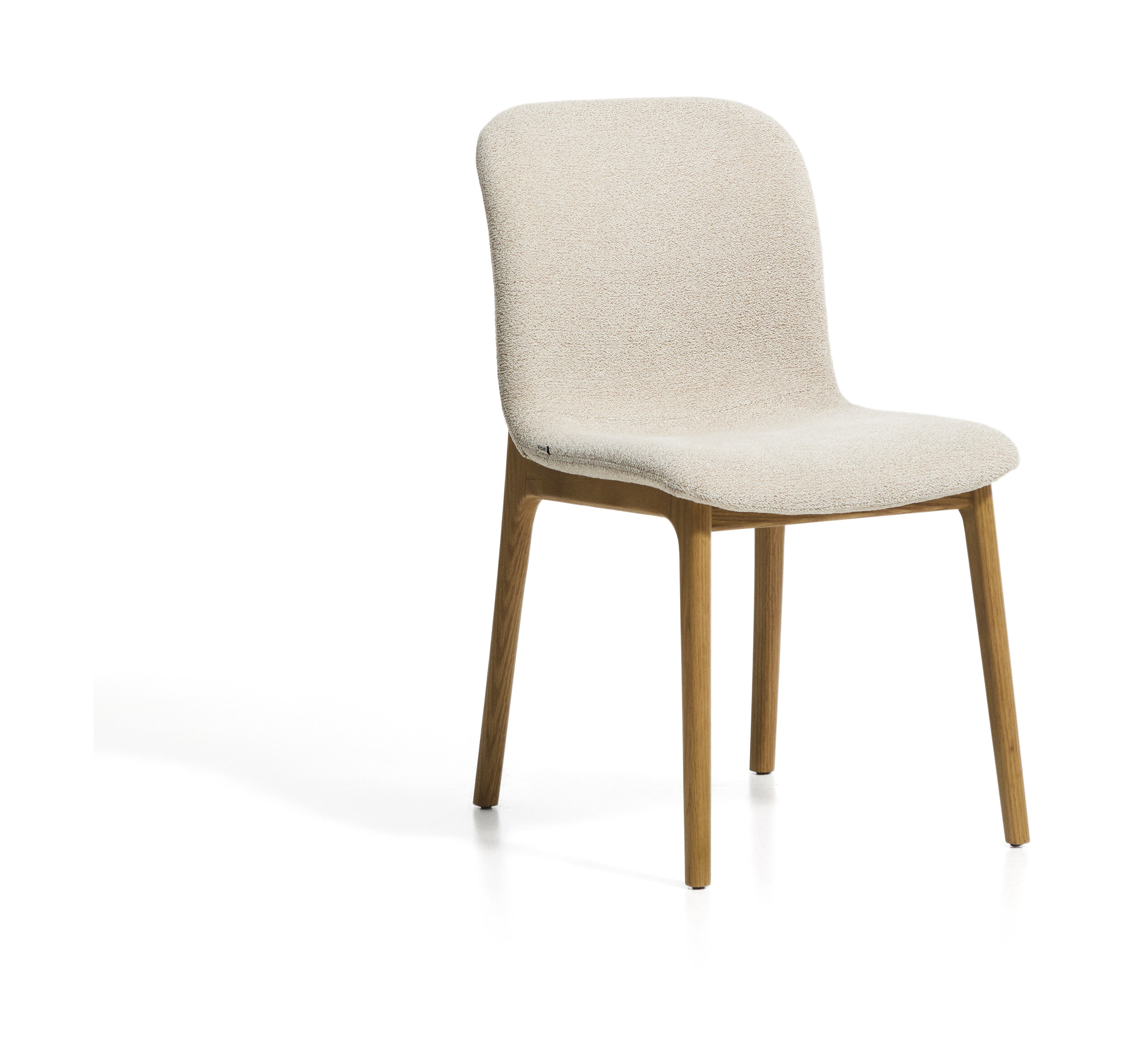 Kave Home Eetkamerstoel Elnor Chenille en eiken - Beige | Kave Home