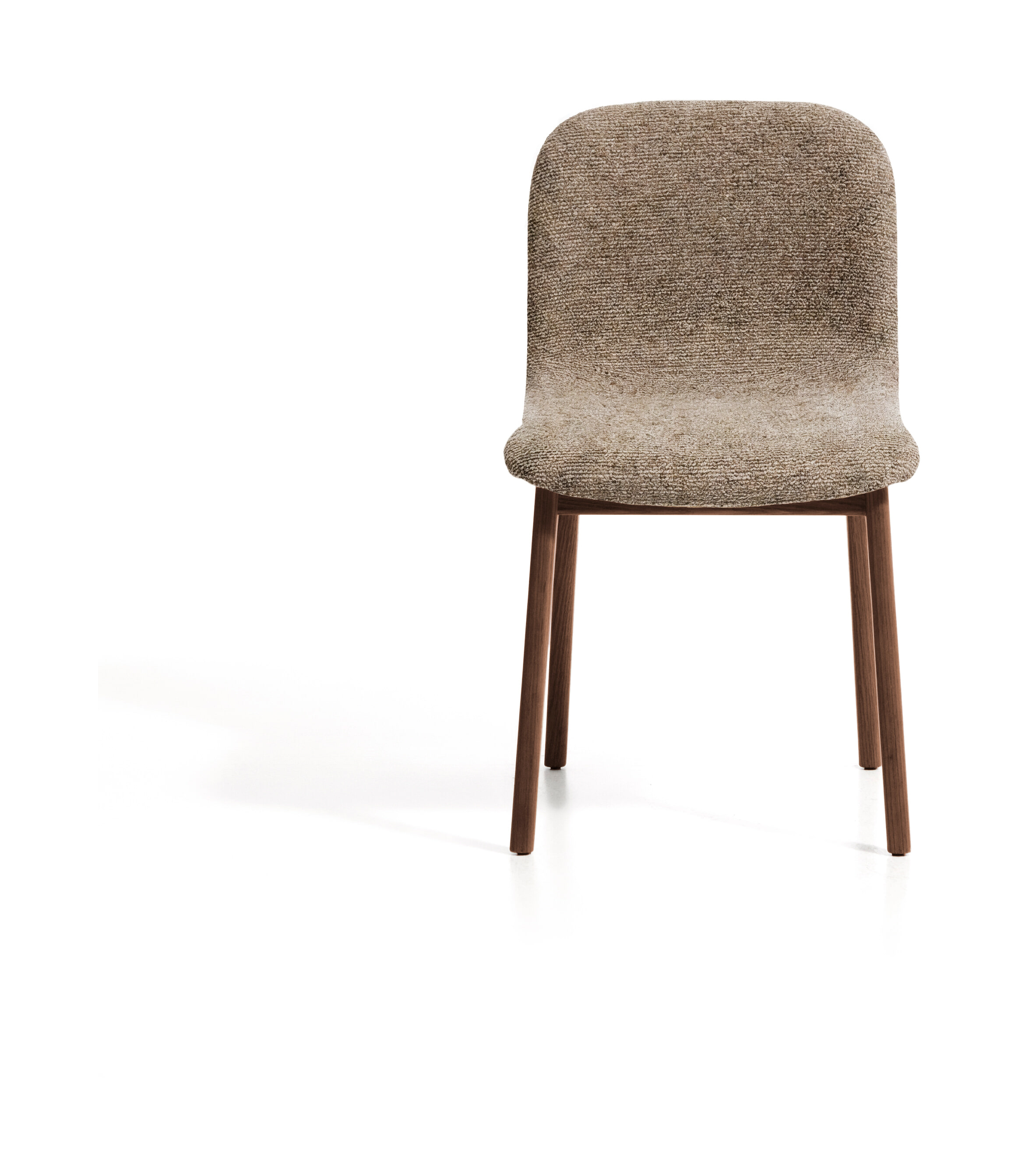 Kave Home Eetkamerstoel Elnor Chenille en eiken - Bruin | Kave Home