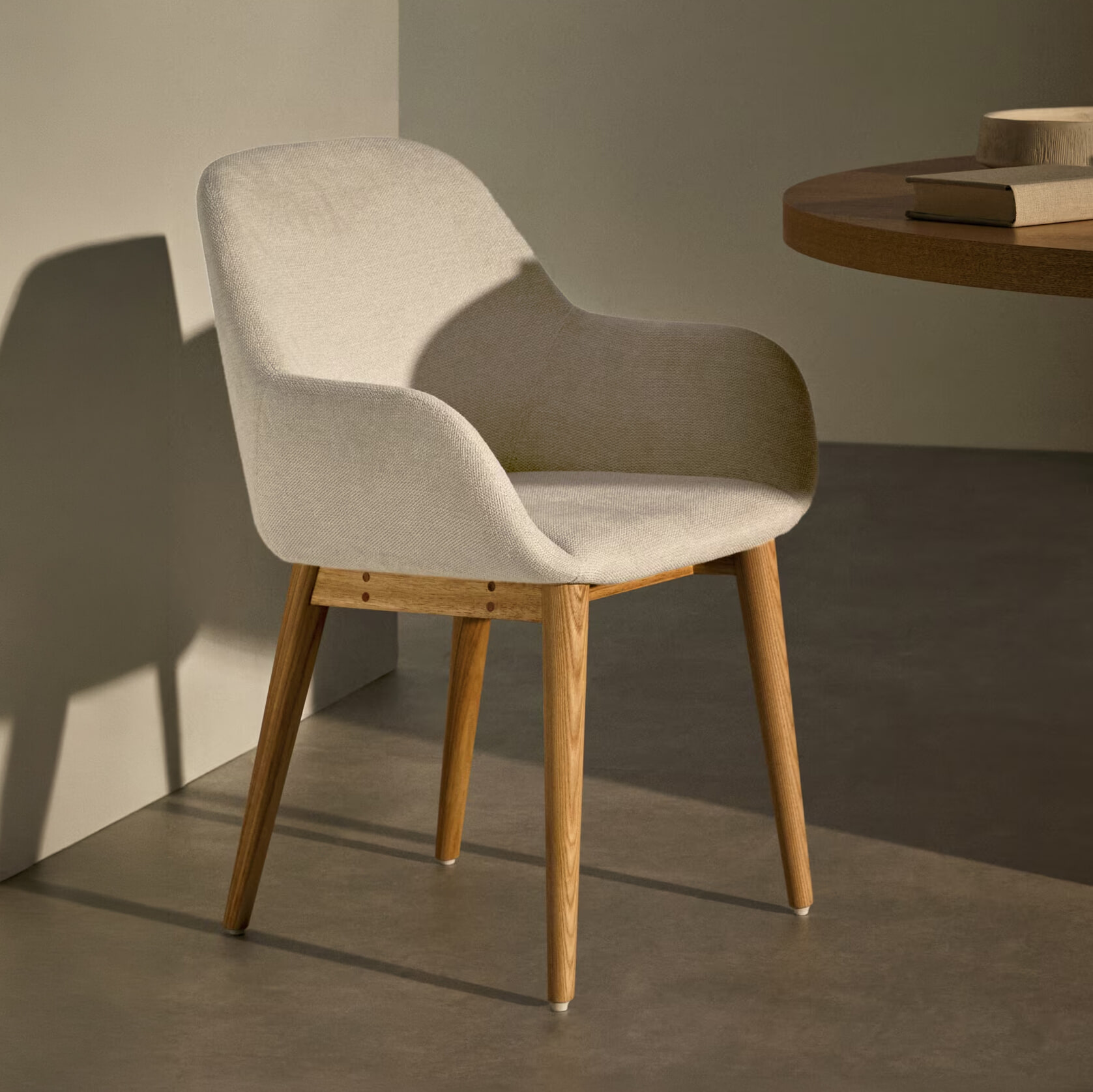 Kave Home Eetkamerstoel Konna - Beige/Naturel | Kave Home