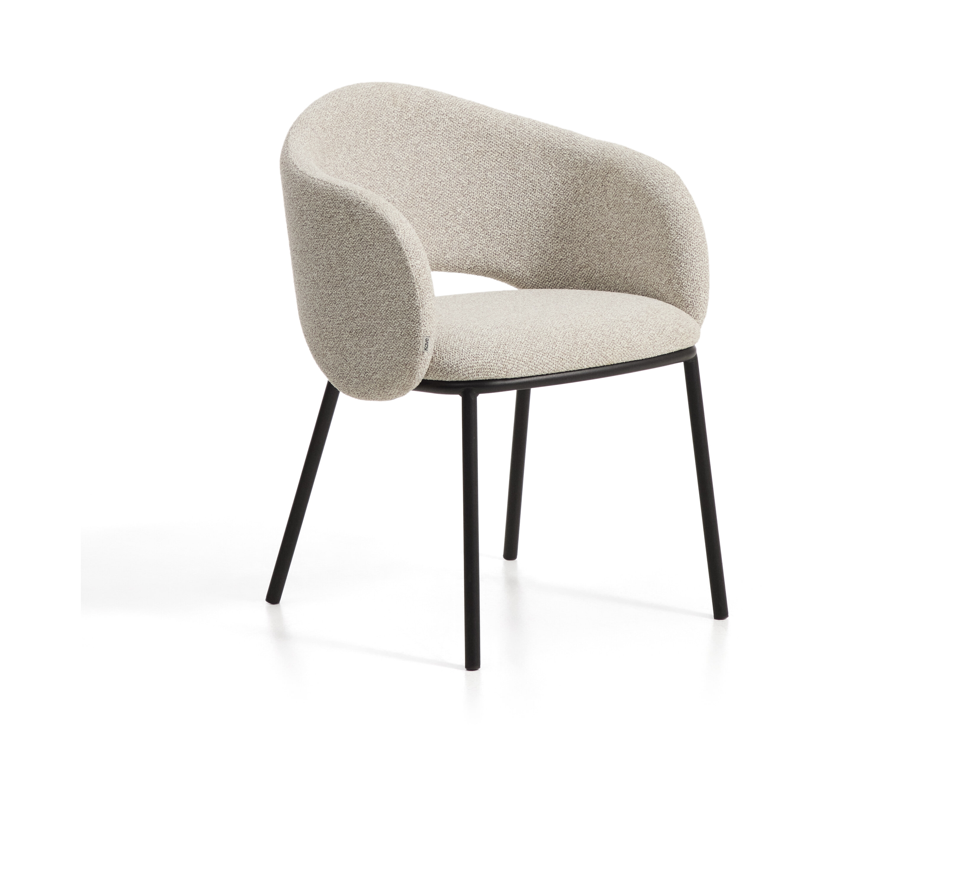 Kave Home Eetkamerstoel Maina Chenille - Beige/Zwart | Kave Home
