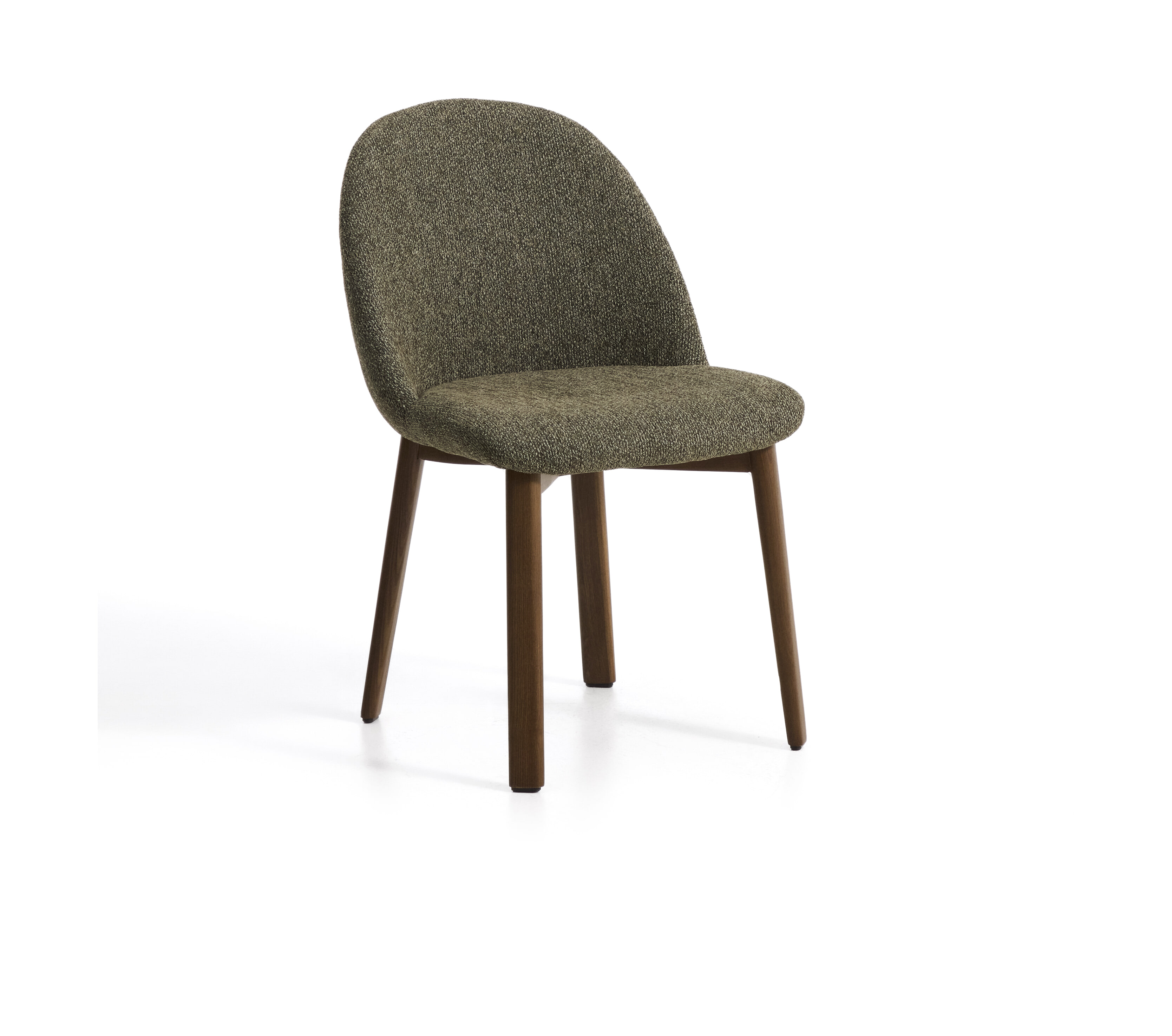 Kave Home Eetkamerstoel Meila Chenille - Groen/Bruin | Kave Home