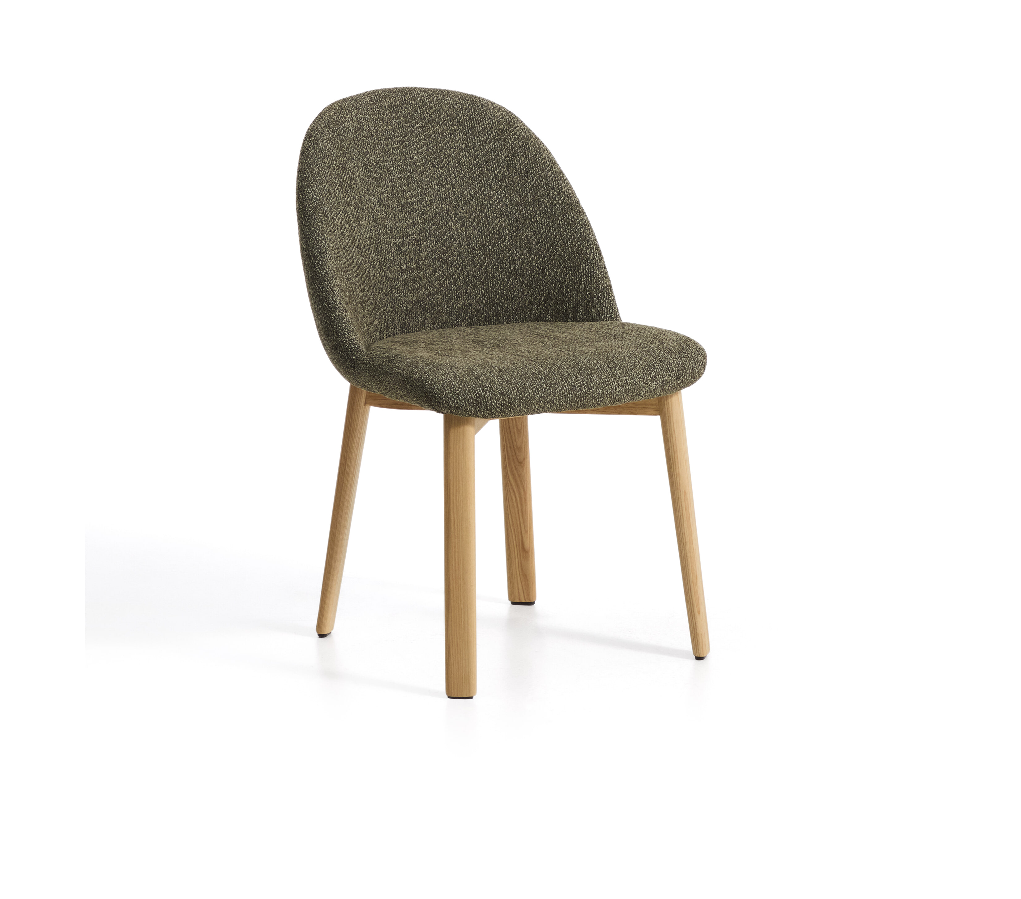 Kave Home Eetkamerstoel Meila Chenille - Groen/Naturel | Kave Home