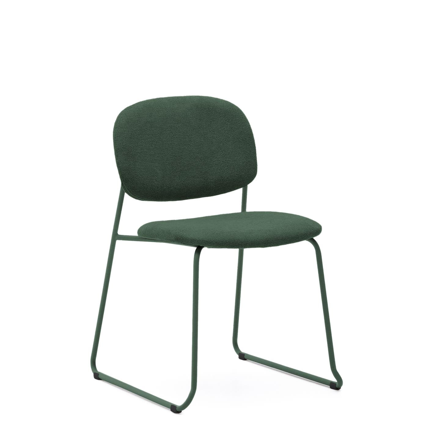 Kave Home Eetkamerstoel Meli Chenille - Groen | Kave Home