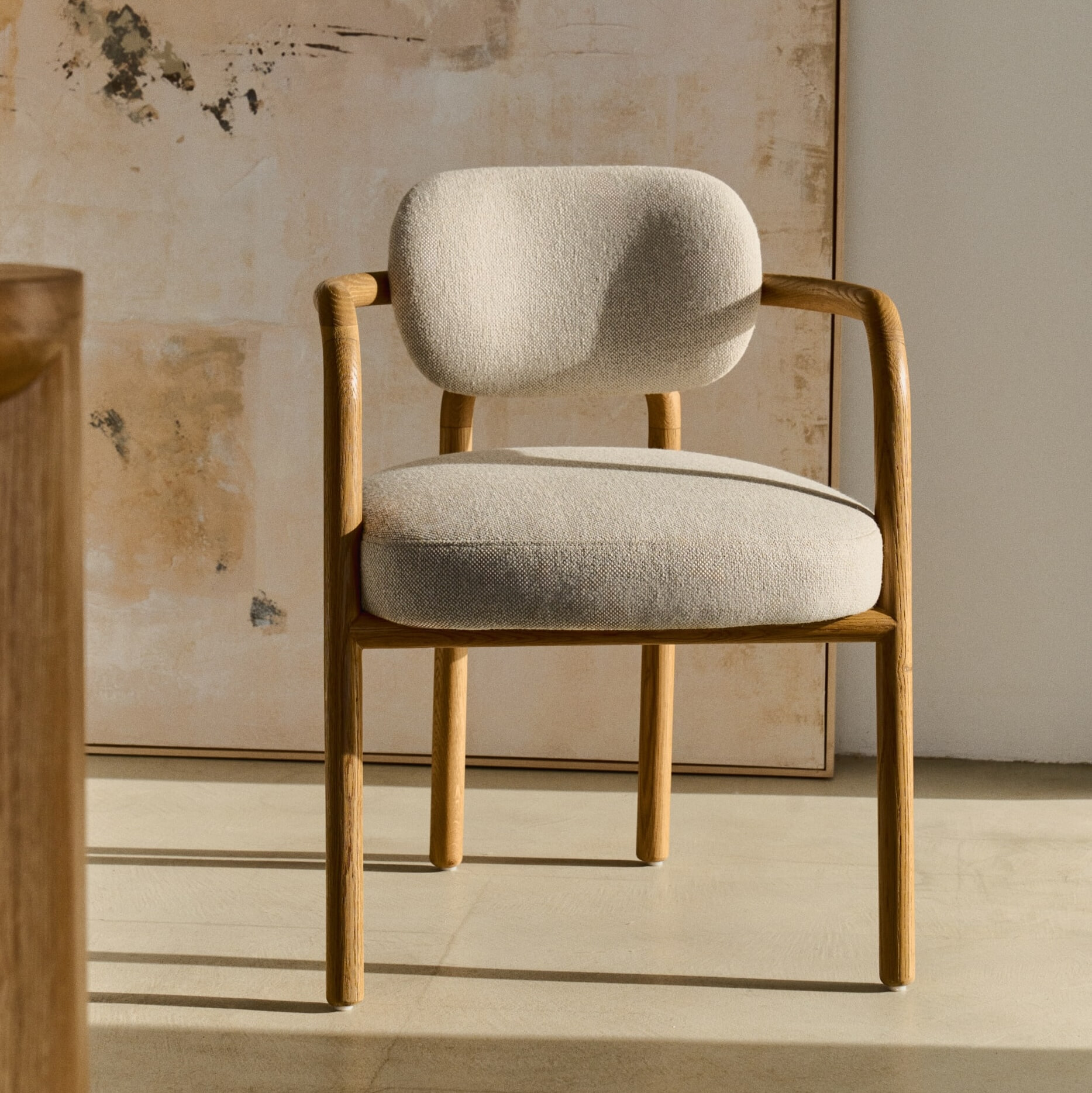 Kave Home Eetkamerstoel Melqui Eikenhout - Beige - Japandi | Kave Home