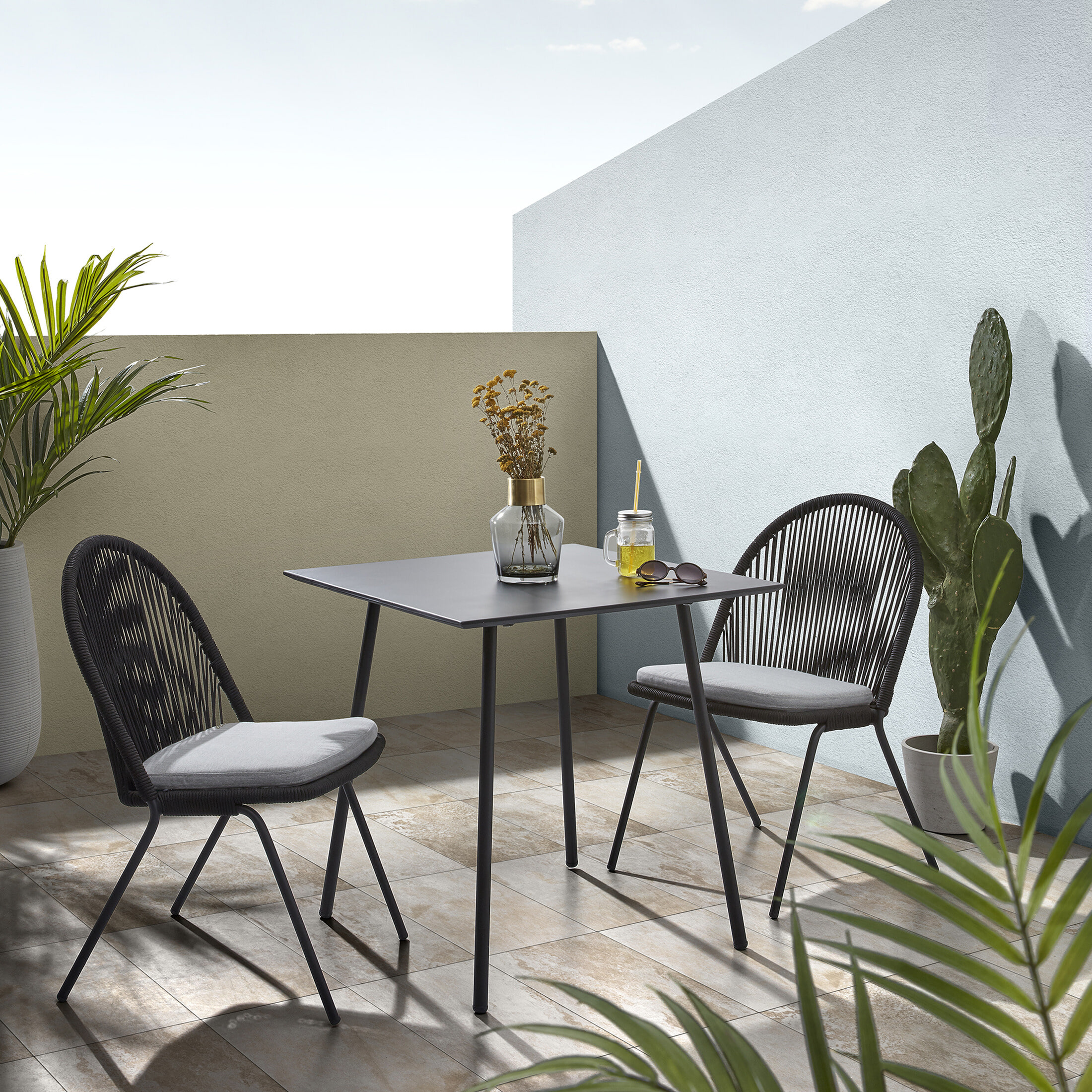 Kave Home Eettafel Mathis 75 x 75cm - Zwart - Vierkant | Kave Home