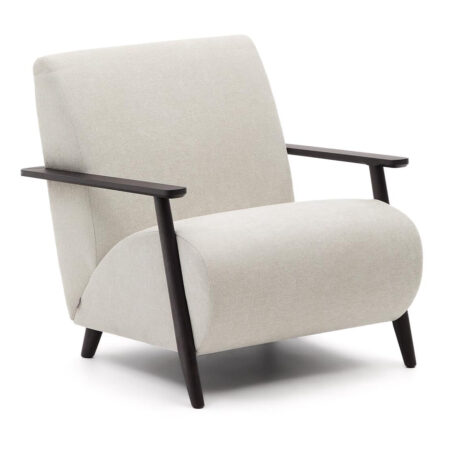 Kave Home Fauteuil Meghan Chenille - Beige/Wengé | Kave Home