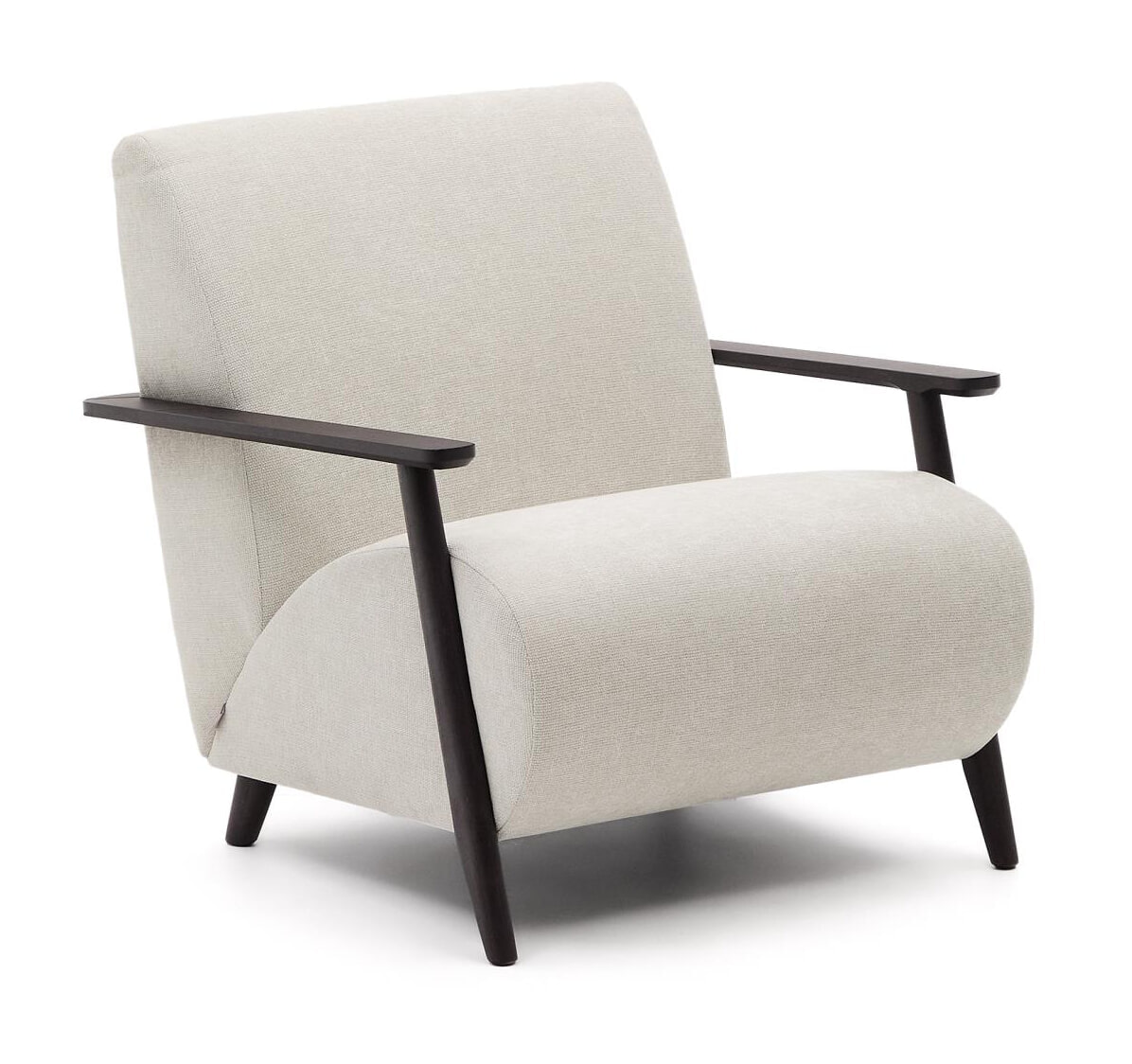 Kave Home Fauteuil Meghan Chenille - Beige/Wengé | Kave Home
