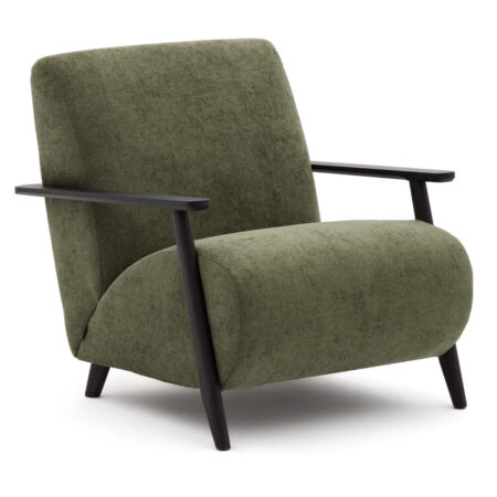 Kave Home Fauteuil Meghan Chenille - Groen/Wengé | Kave Home