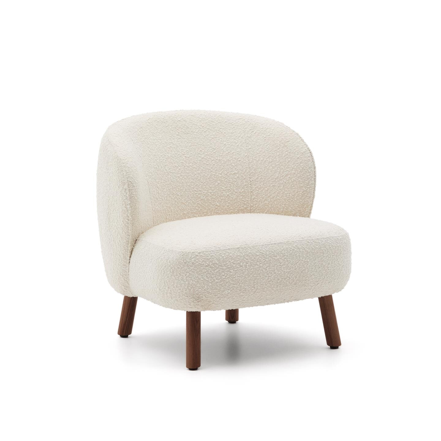Kave Home Fauteuil Ulit Bouclé - Wit/Bruin | Kave Home