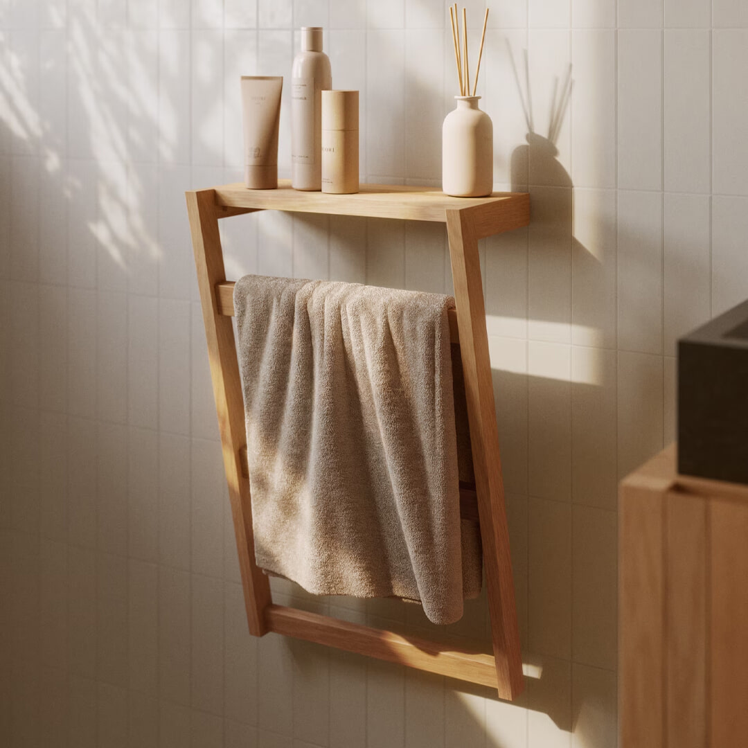 Kave Home Handdoekenrek Kuveni Teakhout | Kave Home