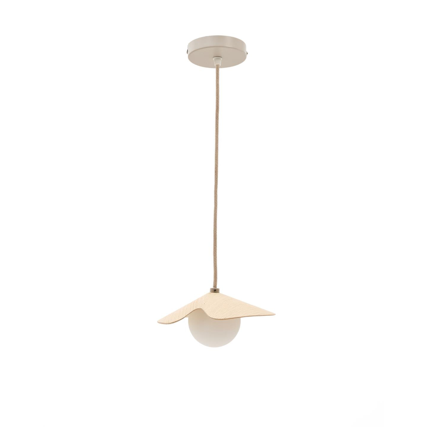 Kave Home Hanglamp Wilara Eiken en glas - Bruin | Kave Home
