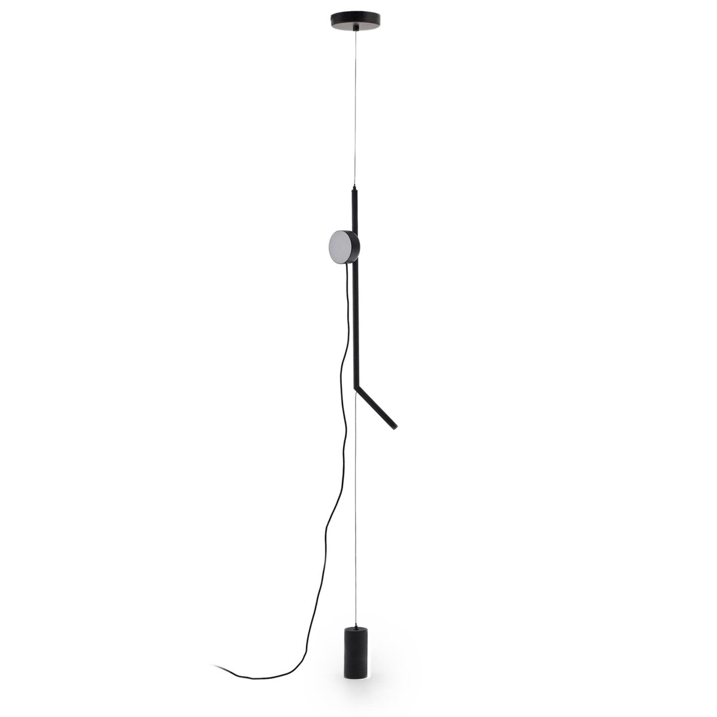 Kave Home Hanglamp/Vloerlamp Orey Met verplaatsbare spot - Zwart | Kave Home