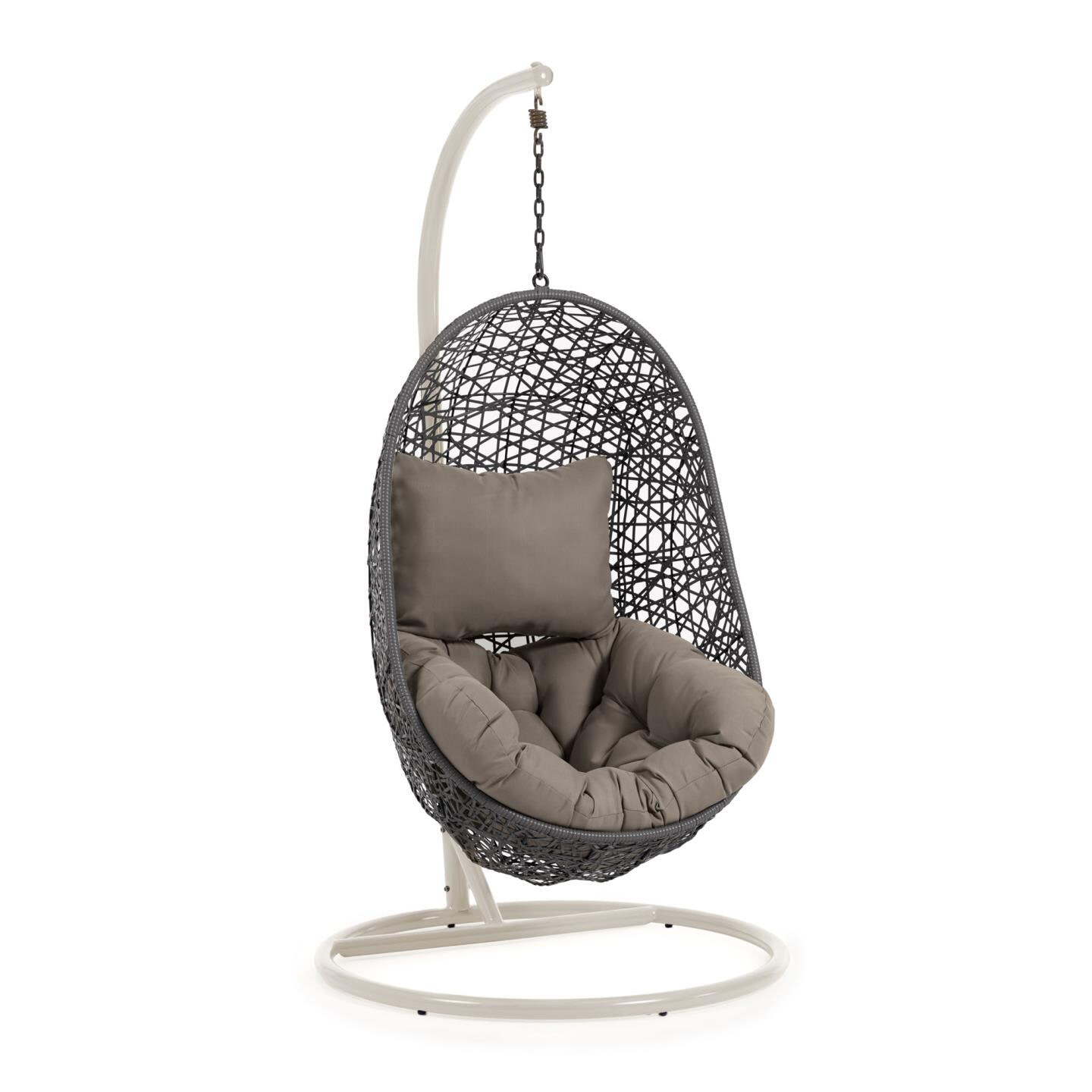 Kave Home Hangstoel Florina Met standaard - Antraciet/Beige | Kave Home