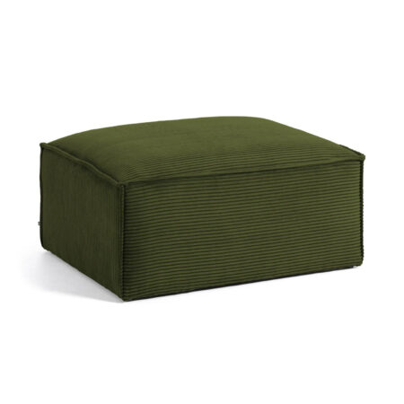Kave Home Hocker Blok Rib - Donkergroen | Kave Home