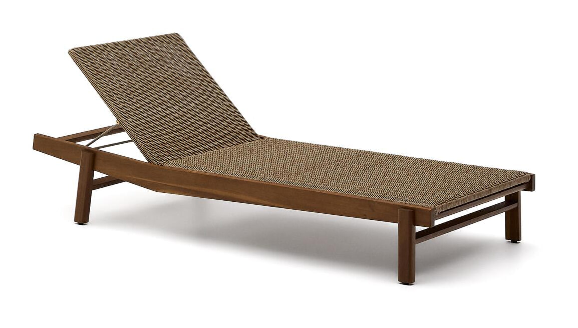 Kave Home Ligbed Itani Acaciahout en rattan - Beige | Kave Home