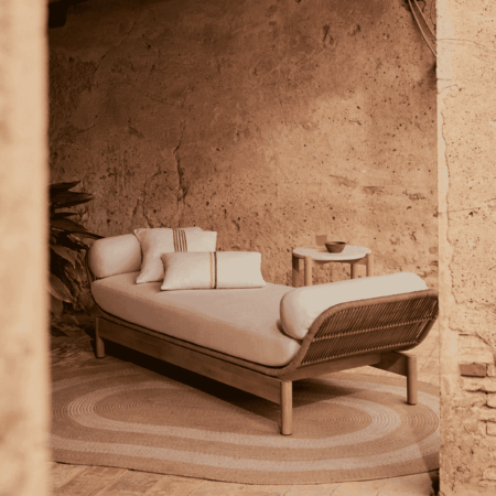 Kave Home Ligstoel Catalina Acaciahout en touw - Beige | Kave Home