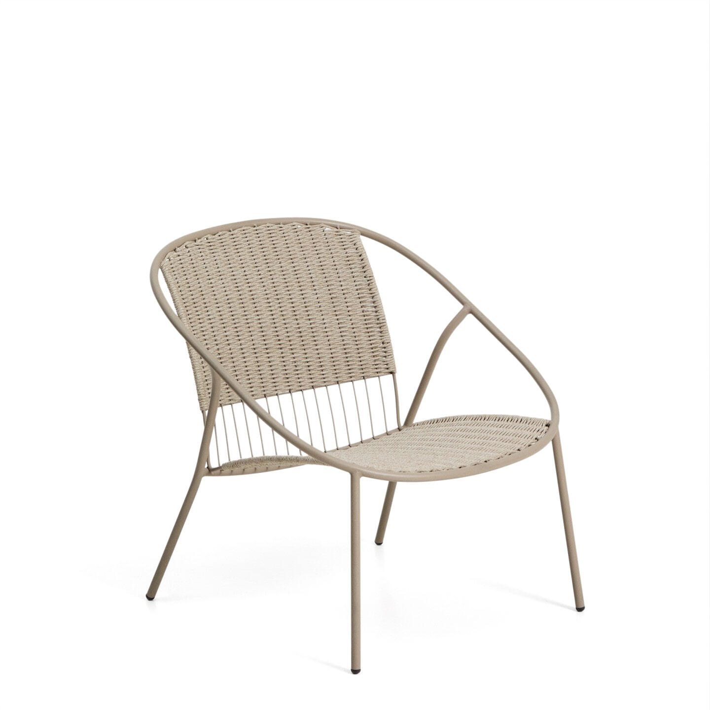 Kave Home Loungestoel Atrani Staal en touw - Ecru | Kave Home