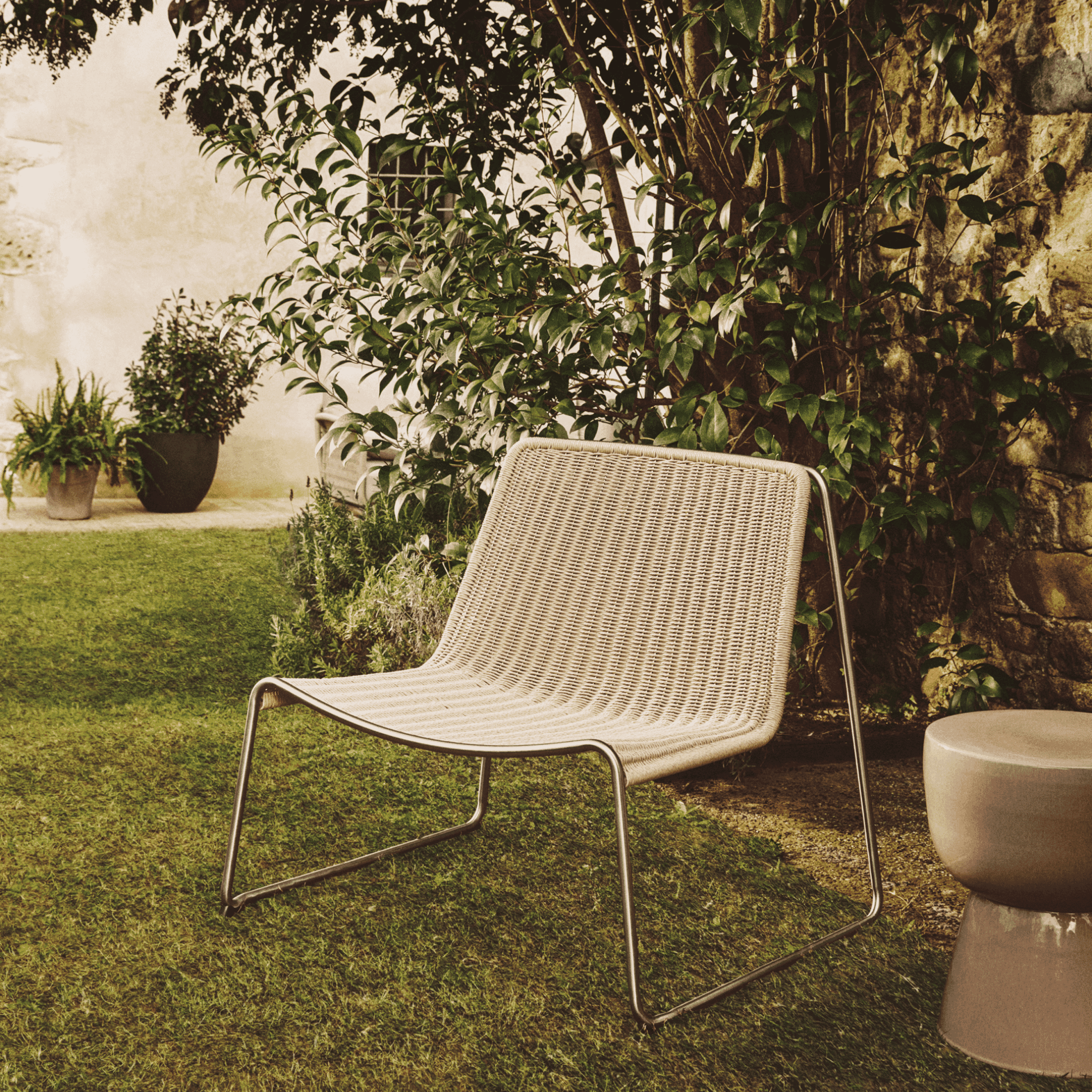 Kave Home Loungestoel Tavari Touw en staal - Beige | Kave Home