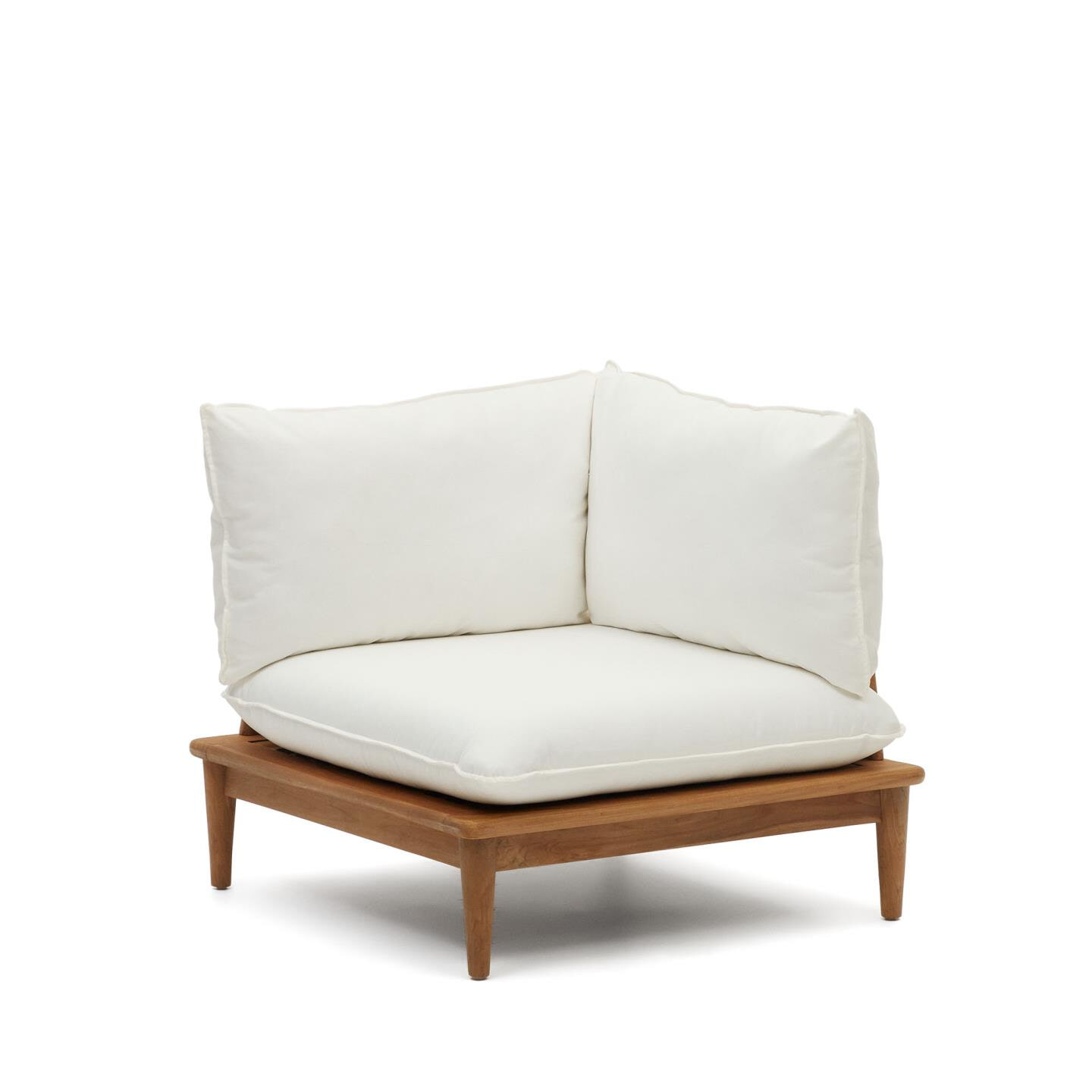 Kave Home Modulaire Hoekfauteuil Portitxol Teakhout - Wit | Kave Home