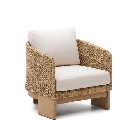 Kave Home Outdoor Fauteuil Xoriguer Rattan en eucalyptushout - Beige | Kave Home