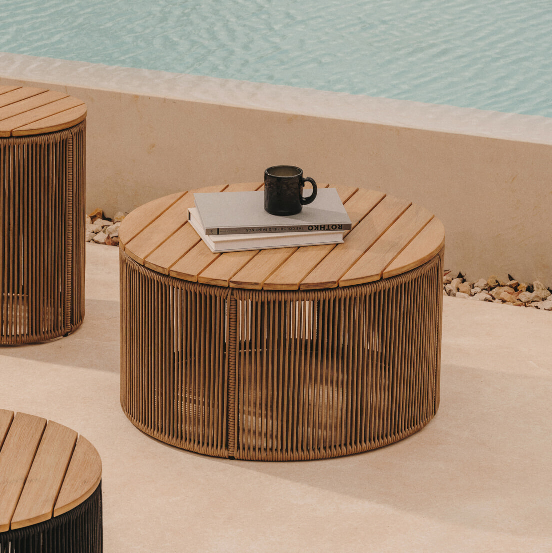 Kave Home Outdoor Salontafel Dandara Acaciahout en touw
