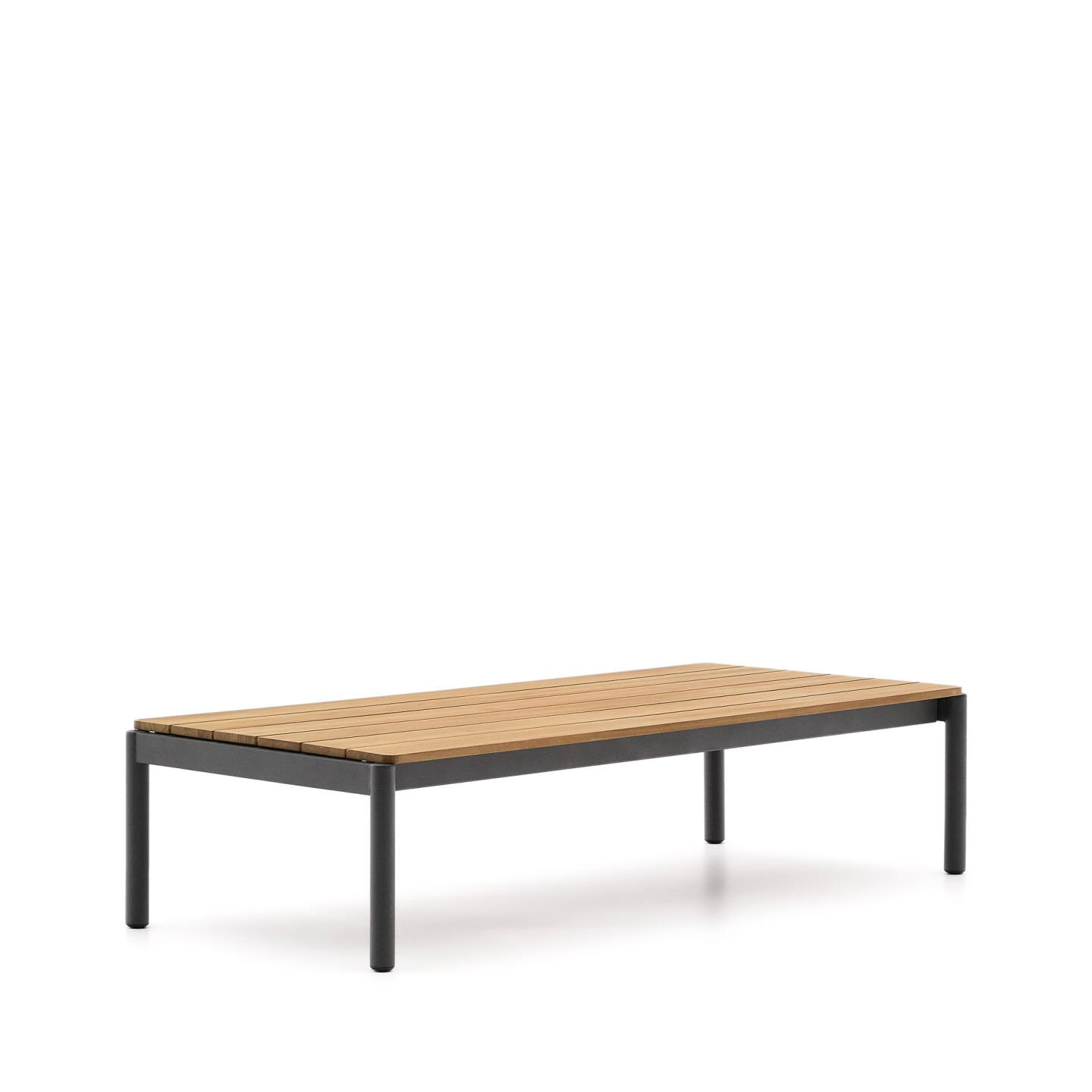 Kave Home Outdoor Salontafel Sorells Teakhout en grijs aluminium