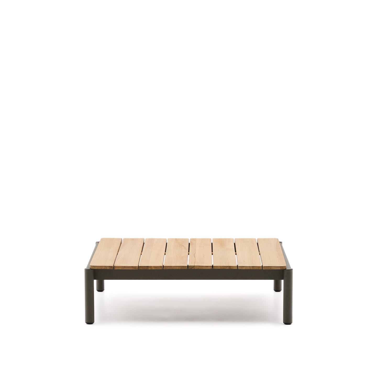 Kave Home Outdoor Salontafel Sorells Teakhout en groen aluminium
