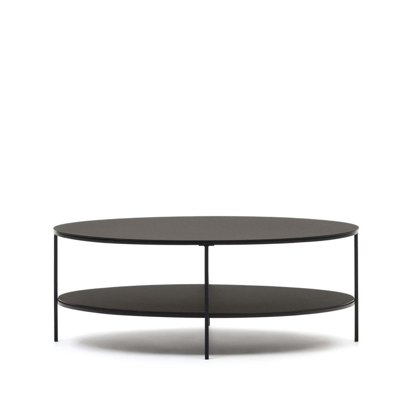 Kave Home Ovale Salontafel Fideia Glas en Metaal