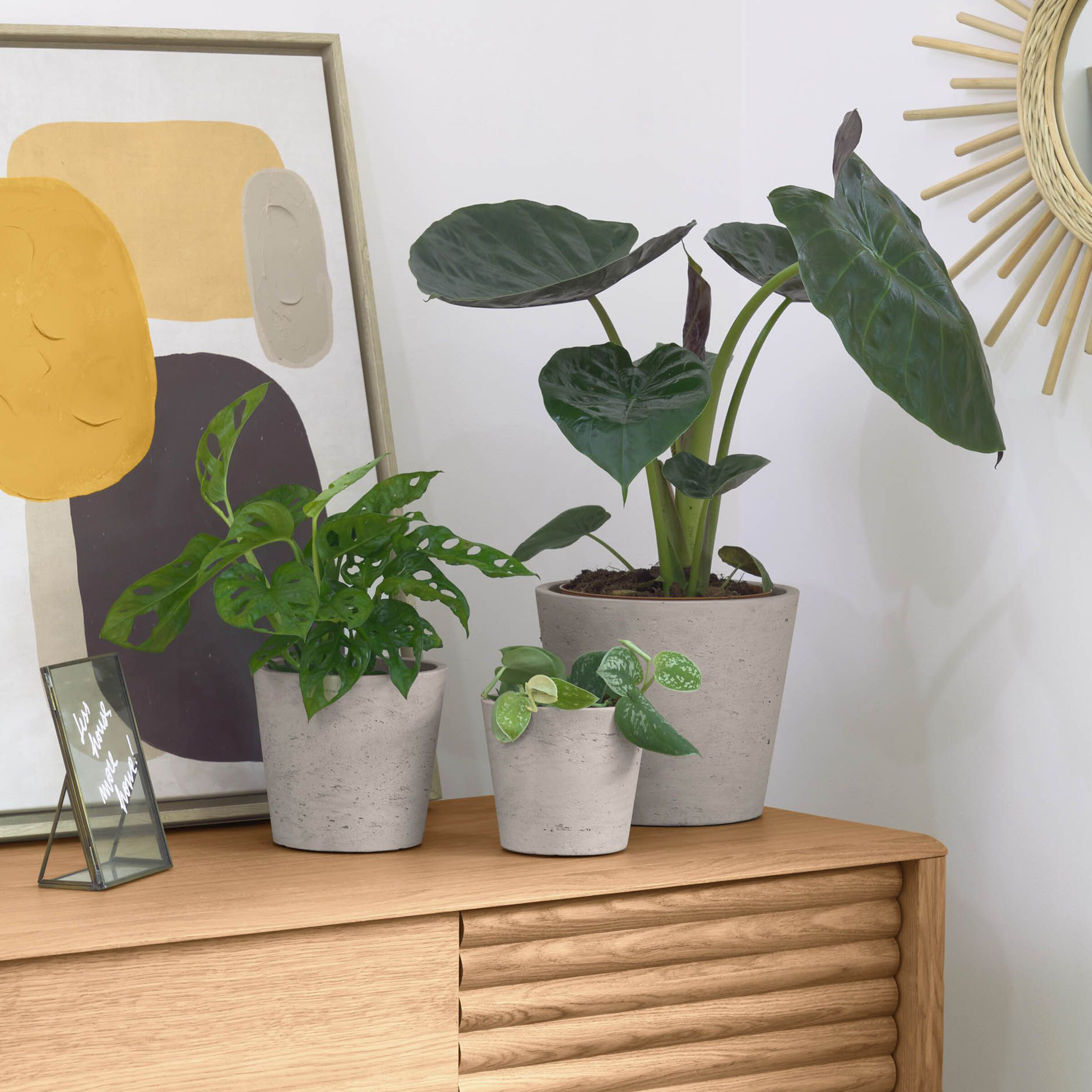 Kave Home Plantenpot Low Set van 3 stuks - Grijs | Kave Home