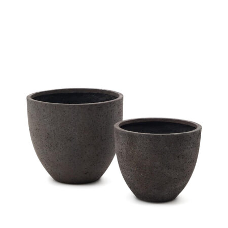 Kave Home Plantenpot Serili Set van 2 stuks - Donkergrijs | Kave Home
