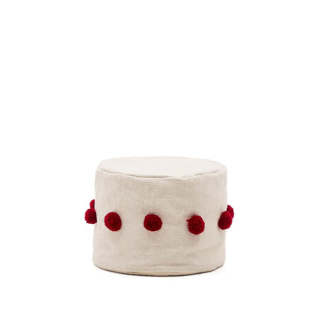 Kave Home Poef Manua 40cm - Beige/Rood | Kave Home