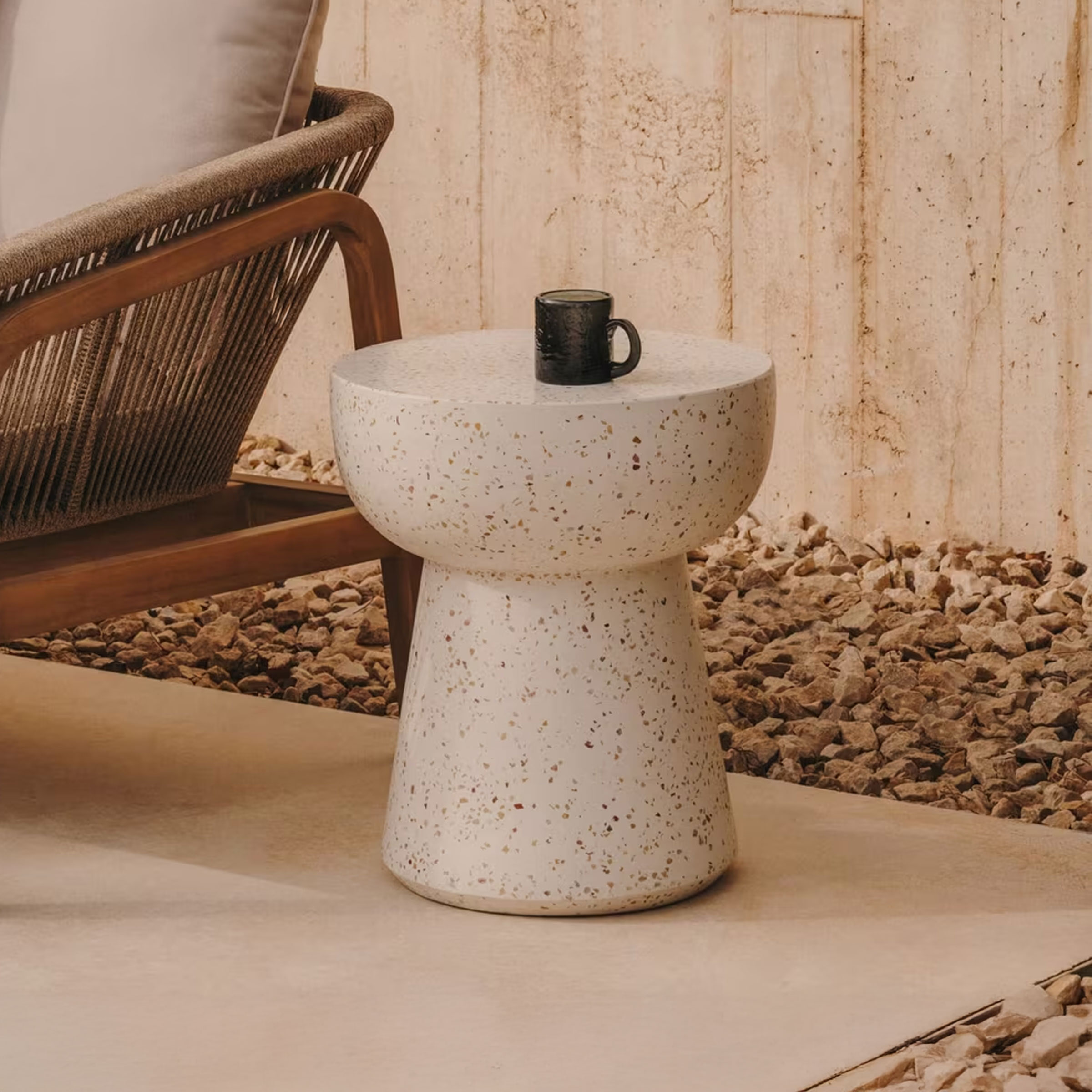 Kave Home Ronde Bijzettafel Pada Terrazzo