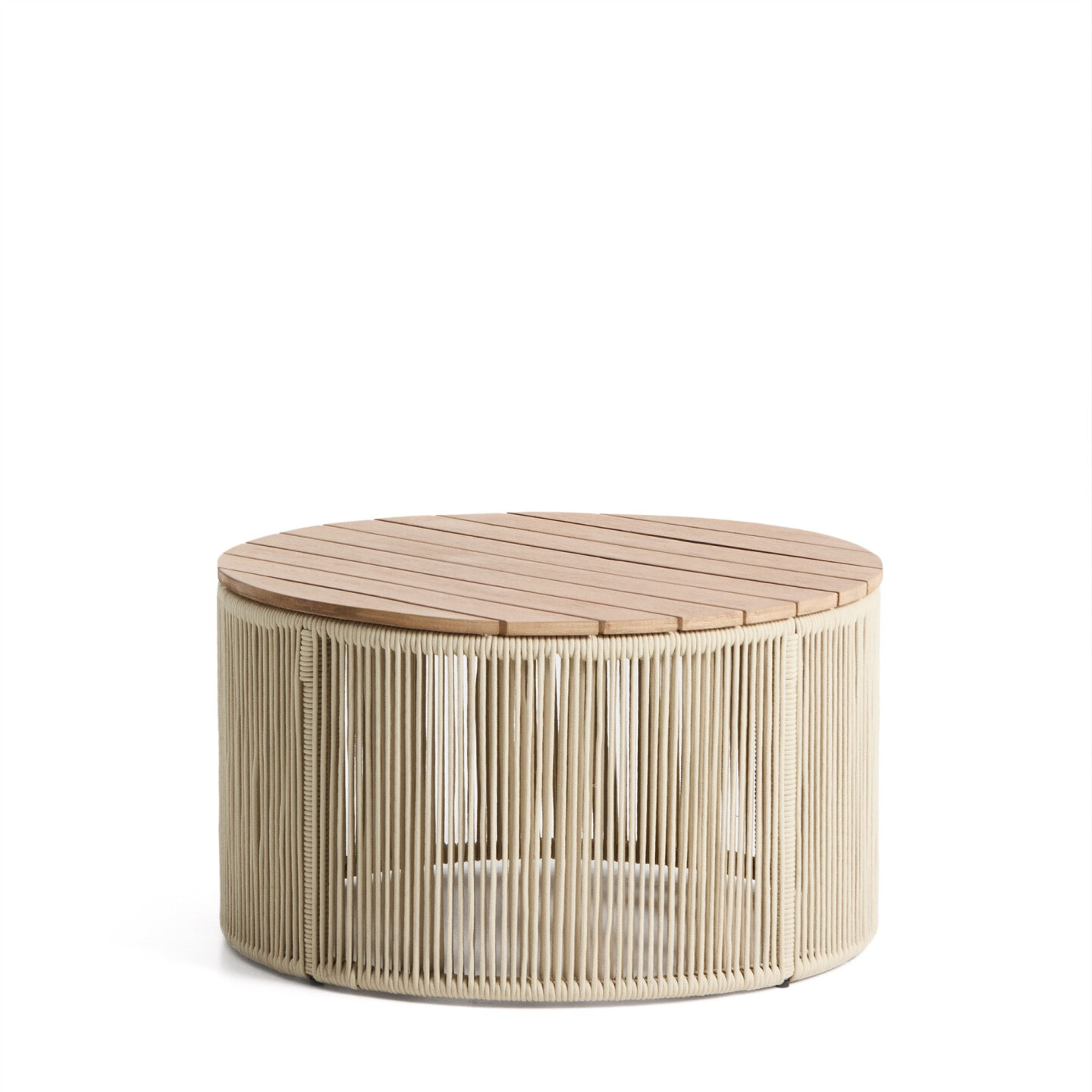 Kave Home Ronde Salontafel Dandara Acaciahout en touw