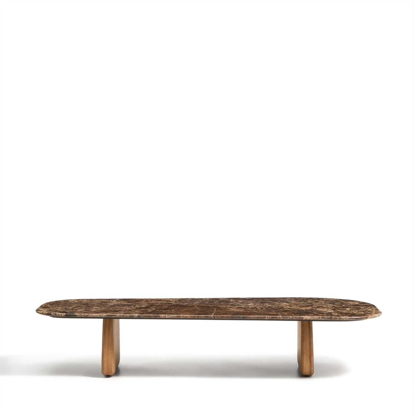 Kave Home Salontafel Pirita Bruin marmer en licht eiken