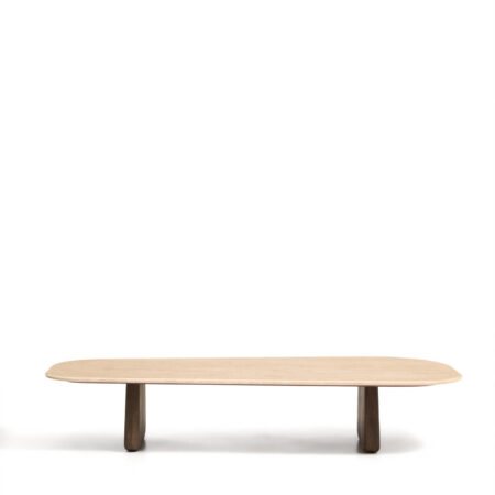 Kave Home Salontafel Pirita Travertin en donker eiken