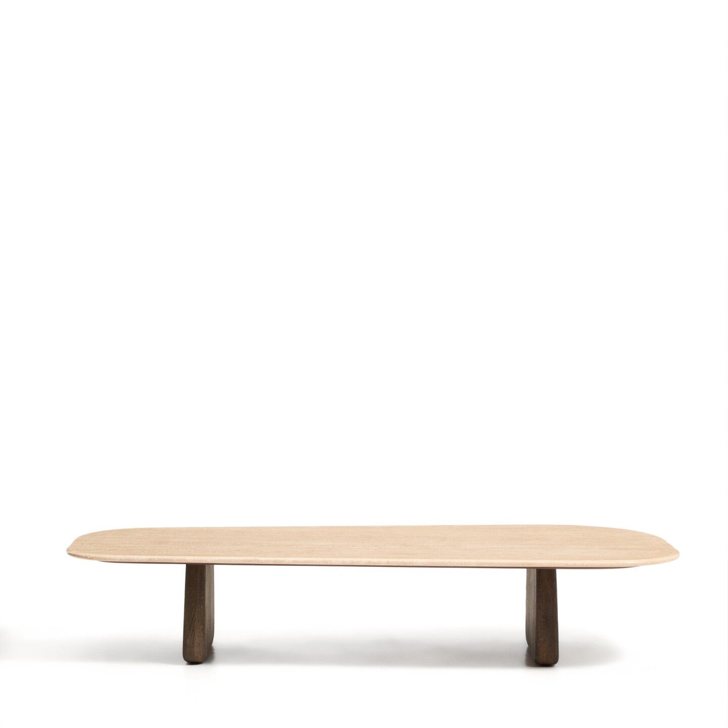 Kave Home Salontafel Pirita Travertin en donker eiken