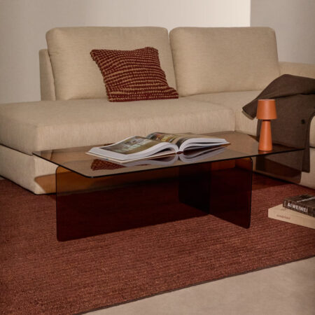 Kave Home Salontafel Zaren Bruin glas